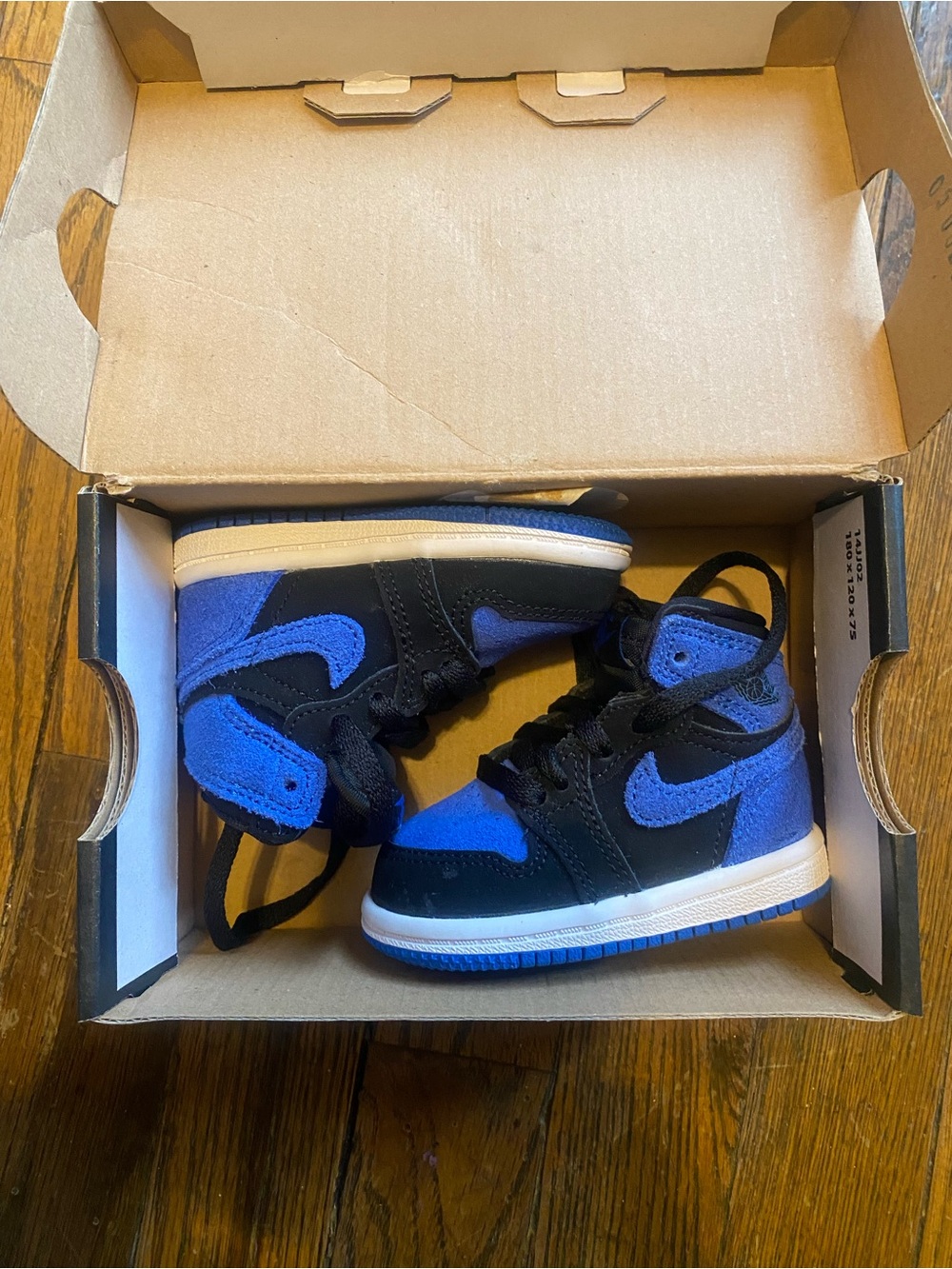 Nike Black and Royal Blue High-Top Sneakers